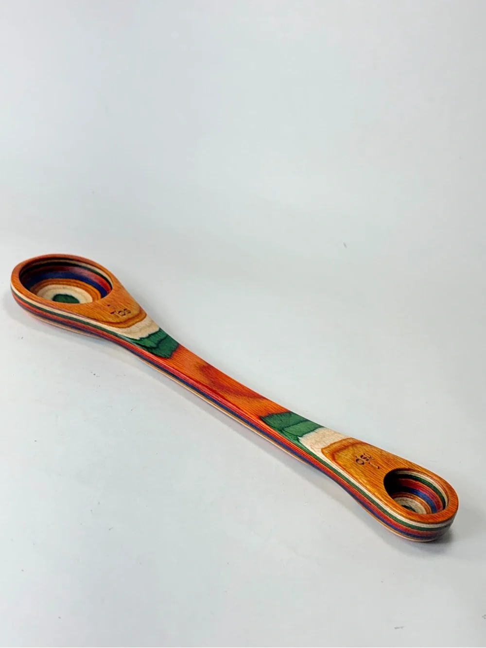 Baltique Wood 2 in 1 Measuring Spoon Colorful Striped Wood